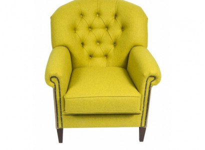 Wingback armchair upholstered sofa single-seater relax Chesterfield.